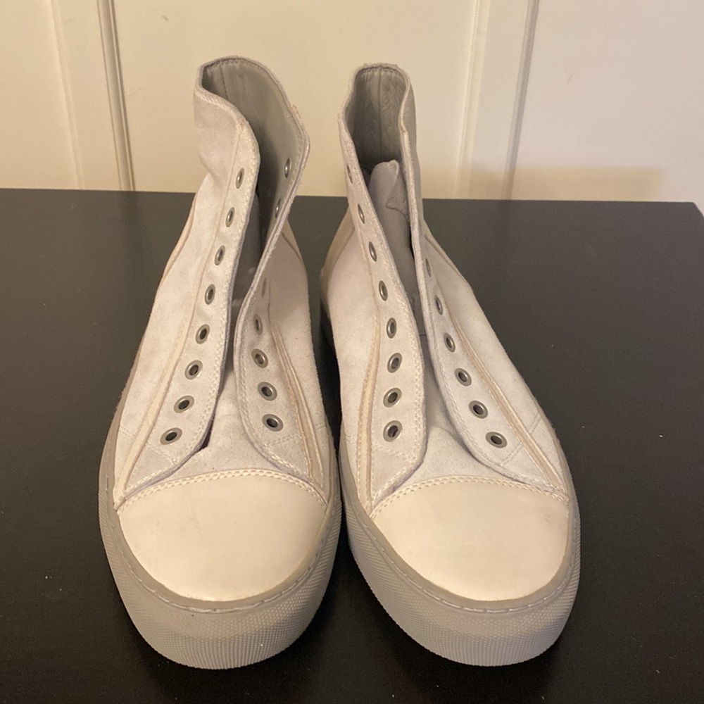 All Saints. Men’s high top suede sneakers.